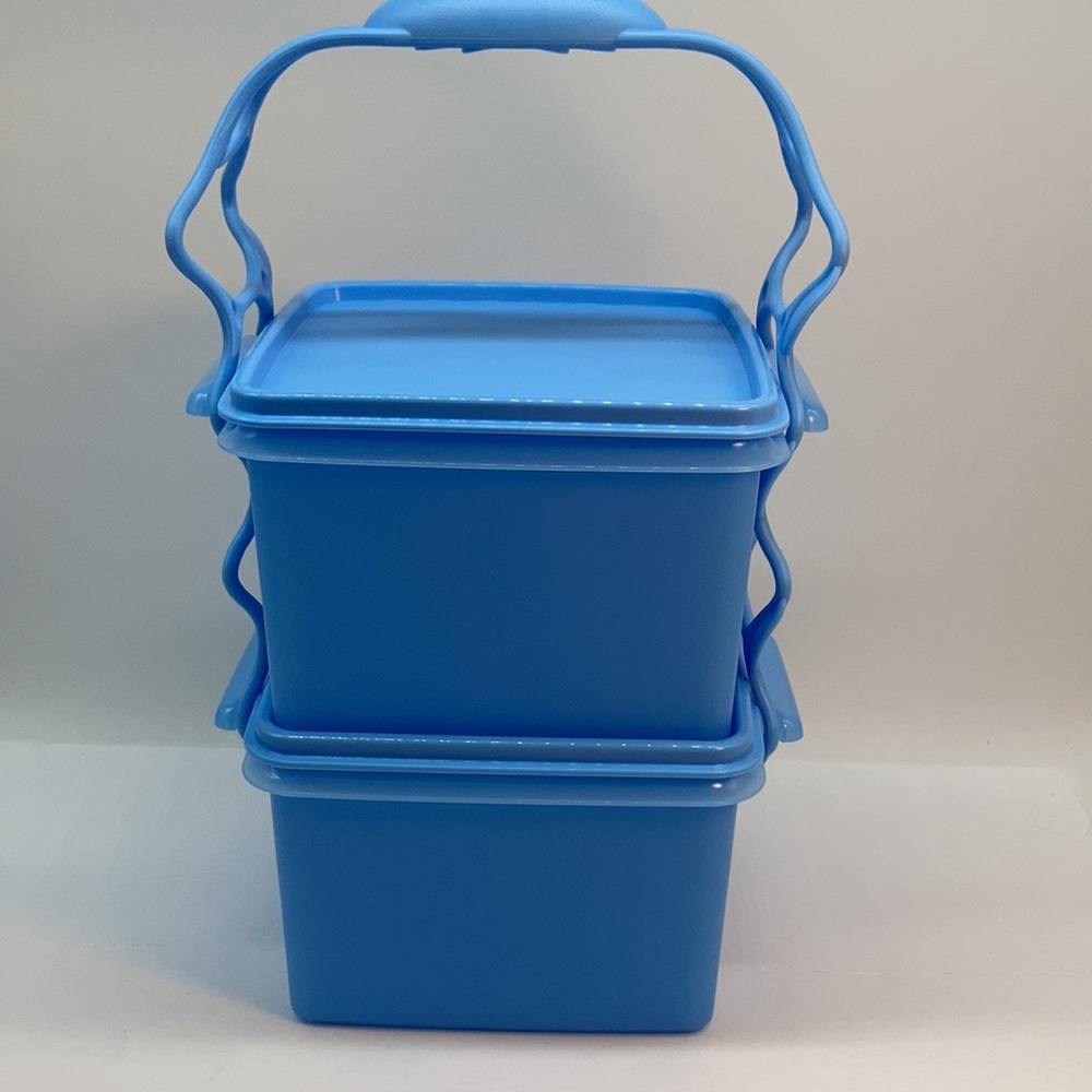 Tupperware Double Deep Blue Limited Container - Picture 3 of 12